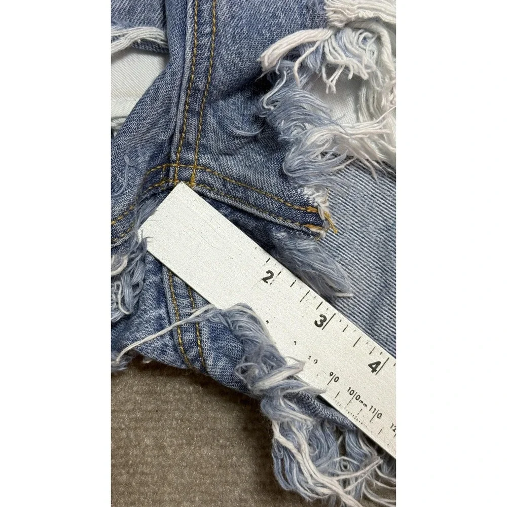 Cello Shorts Womens XS 26‎ Blue Distressed Denim Cutoff Frayed Hem 2 Inseam